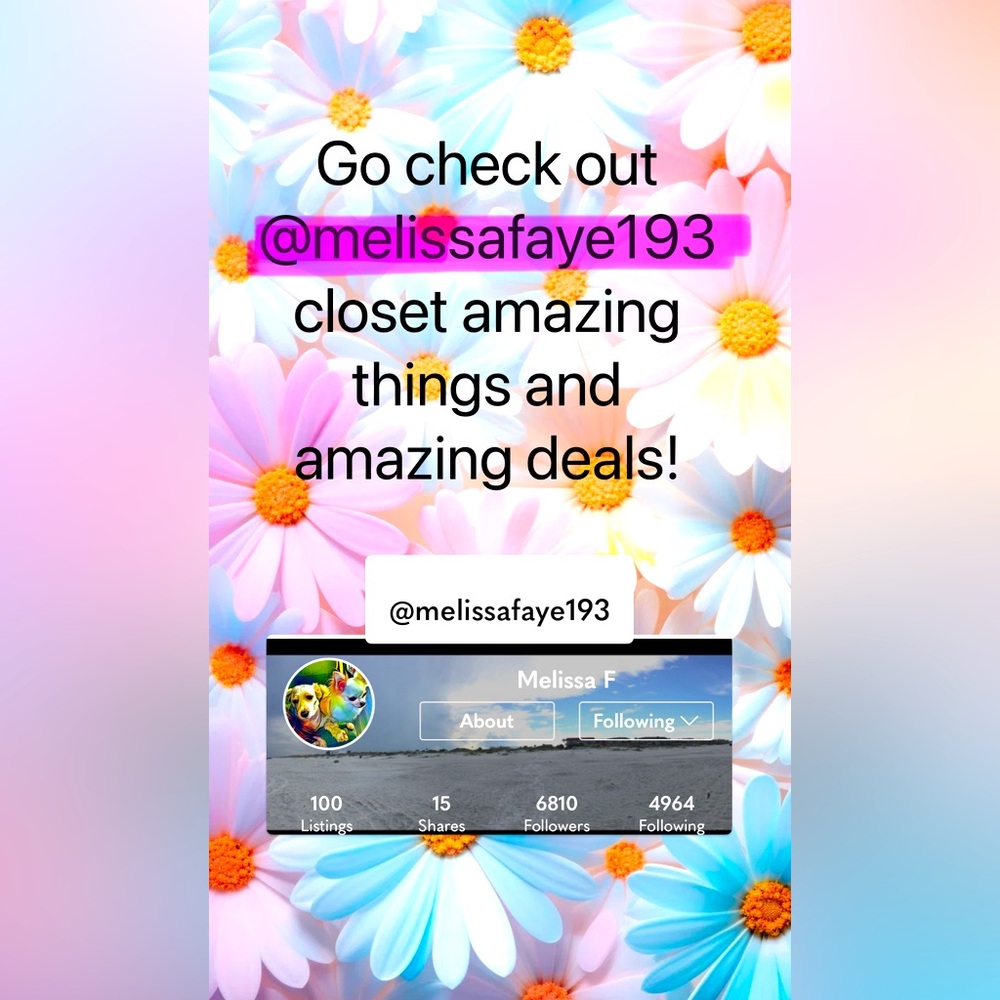 Go check out and follow @melissafaye193 closet!